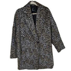 Lane Bryant light weight Leopard print one button cocoon coat women's 18/20